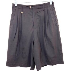 Lacoste Women's Brown Wool Blend Pleat Front Short Lined Sz EU 38 US 6 Small